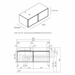 Alape Arkta Möbelmodul Mit Trägerplatte 120 Cm, Beckenposition Links -KEUCO Verkauf alape badmoebel arkta moebelmodul mit traegerplatte 9653750