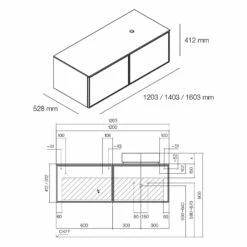 Alape Arkta Möbelmodul Mit Trägerplatte 120 Cm, Beckenposition Rechts -KEUCO Verkauf alape badmoebel arkta moebelmodul mit traegerplatte 9654122