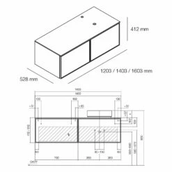Alape Arkta Möbelmodul Mit Trägerplatte 140 Cm, Beckenposition Rechts -KEUCO Verkauf alape badmoebel arkta moebelmodul mit traegerplatte 9655391