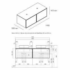 Alape Arkta Möbelmodul Mit Trägerplatte 140 Cm, Beckenposition Links Und Rechts -KEUCO Verkauf alape badmoebel arkta moebelmodul mit traegerplatte 9655760