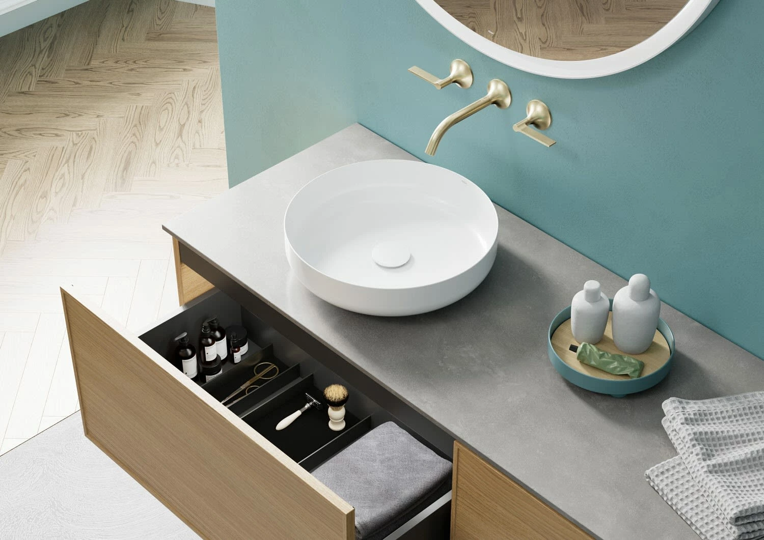 Alape Arkta Möbelmodul Mit Trägerplatte 160 Cm, Beckenposition Links 2 Alape Arkta Möbelmodul Mit Trägerplatte 160 Cm, Beckenposition Links – Bild 2