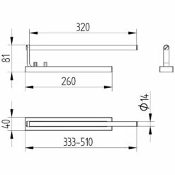Avenarius Handtuchhalter Ausziehbar 32 Cm