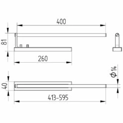 Avenarius Handtuchhalter Ausziehbar 40 Cm