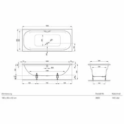 Bette Duo Badewanne 180 X 80 X 42 Cm
