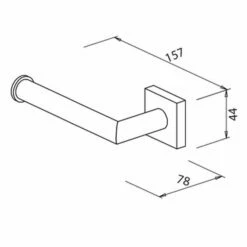 Bravat Quaruna Mattschwarz WC-Papierhalter Ohne Deckel, Links