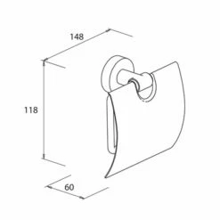 Bravat Veruna Edelstahlfinish WC-Papierhalter Mit Deckel
