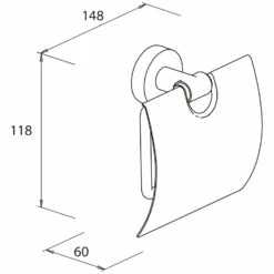 Bravat Varuna Mattschwarz WC-Papierhalter Mit Deckel