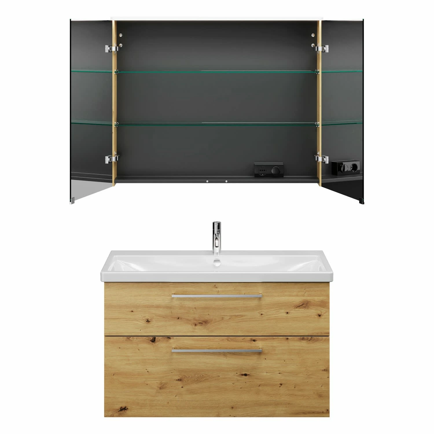 Burgbad Eqio Möbelkombination Inkl. Keramik-Waschtisch 103 Cm, Mit Stangengriff P95 2 Burgbad Eqio Möbelkombination Inkl. Keramik-Waschtisch 103 Cm, Mit Stangengriff P95 – Bild 2