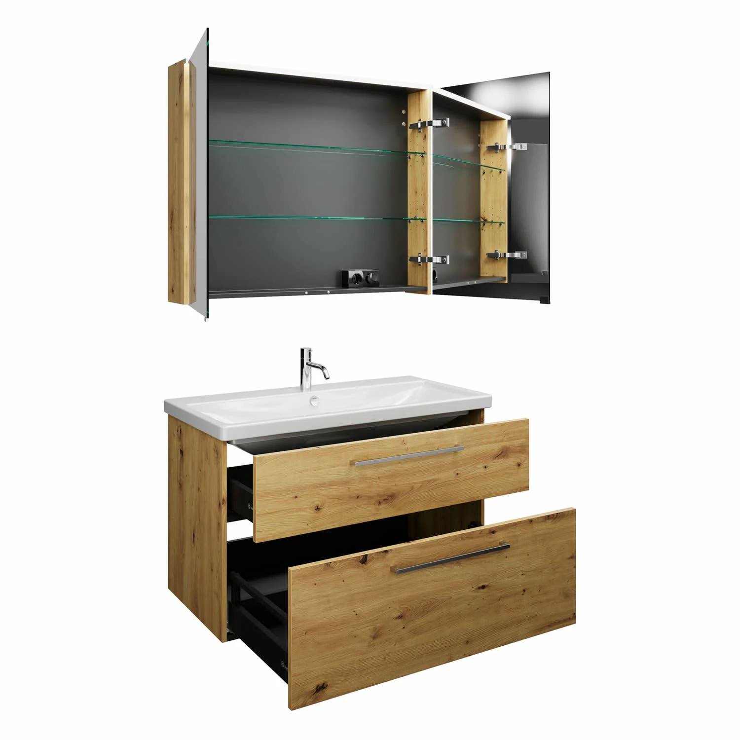 Burgbad Eqio Möbelkombination Inkl. Keramik-Waschtisch 103 Cm, Mit Stangengriff P95 3 Burgbad Eqio Möbelkombination Inkl. Keramik-Waschtisch 103 Cm, Mit Stangengriff P95 – Bild 3