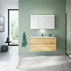 Burgbad Lin20 Spiegelschrank Mit LED-Beleuchtung, 120 Cm, 3 Spiegeltüren, Links, Mit Waschtischbeleuchtung -KEUCO Verkauf burgbad lin20 spiegelschraenke spiegelschrank mit led 11022916