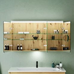 Burgbad Lin20 Spiegelschrank Mit LED-Beleuchtung, 120 Cm, 3 Spiegeltüren, Links, Mit Waschtischbeleuchtung -KEUCO Verkauf burgbad lin20 spiegelschraenke spiegelschrank mit led 11025928