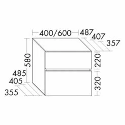 Burgbad Lin20 Unterschrank 60 Cm, 1 Auszug, 1 Schublade -KEUCO Verkauf burgbad lin20 unterschraenke unterschrank 60 cm 10862843
