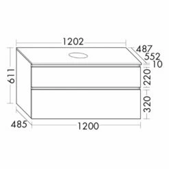 Burgbad Lin20 Waschtischunterschrank Mit Konsolenplatte 120 Cm, 2 Auszüge, Beckenausschnitt Mittig -KEUCO Verkauf burgbad lin20 waschtischunterschraenke waschtischunterschrank mit konsolenplatte 10343639