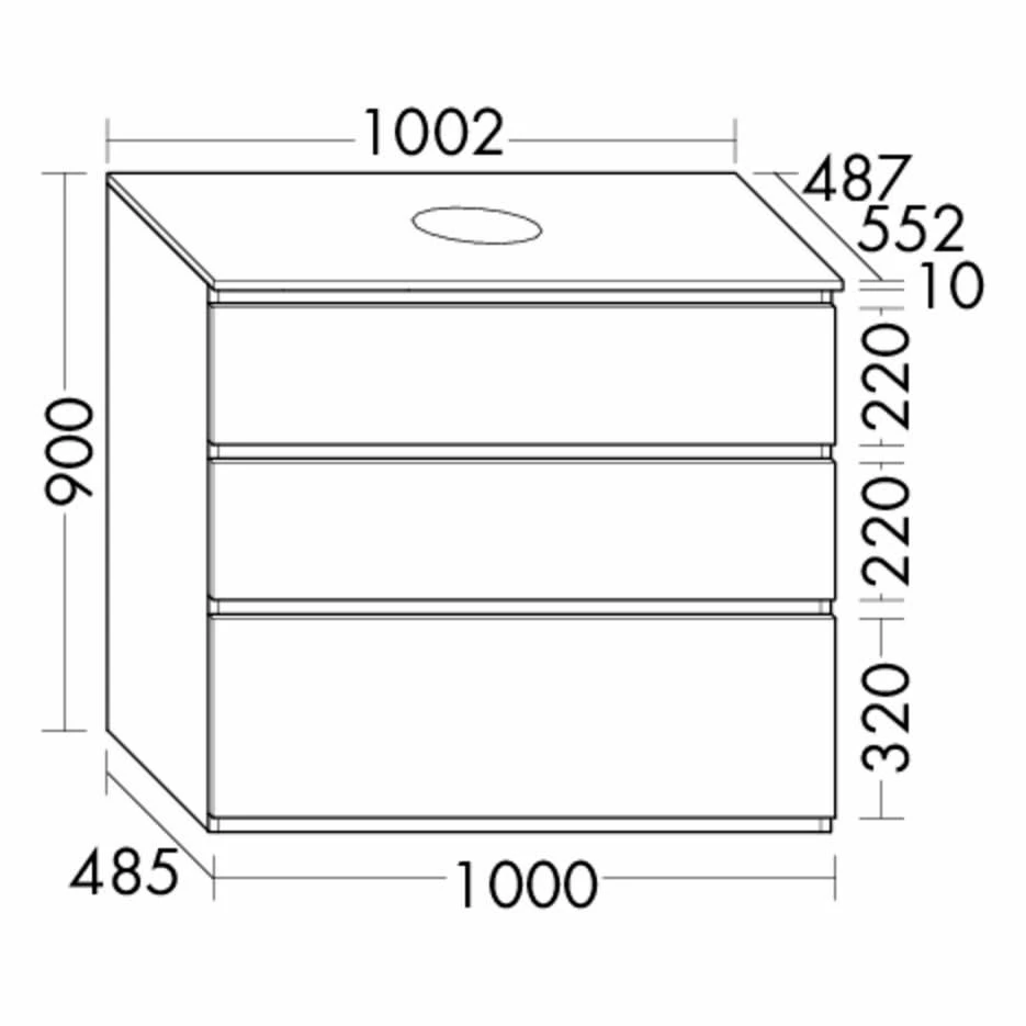 Burgbad Lin20 Waschtischunterschrank Mit Konsolenplatte 100 Cm, 3 Auszüge, Beckenausschnitt Mittig 4 Burgbad Lin20 Waschtischunterschrank Mit Konsolenplatte 100 Cm, 3 Auszüge, Beckenausschnitt Mittig – Bild 4