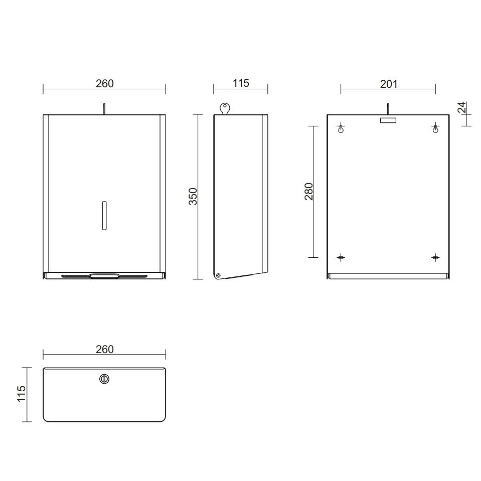 CWS ObjectLine Faltpapierspender 750, Edelstahl 2 CWS ObjectLine Faltpapierspender 750, Edelstahl – Bild 2