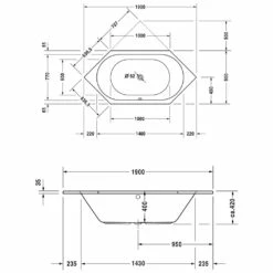 Duravit D-Code Sechseck-Badewanne
