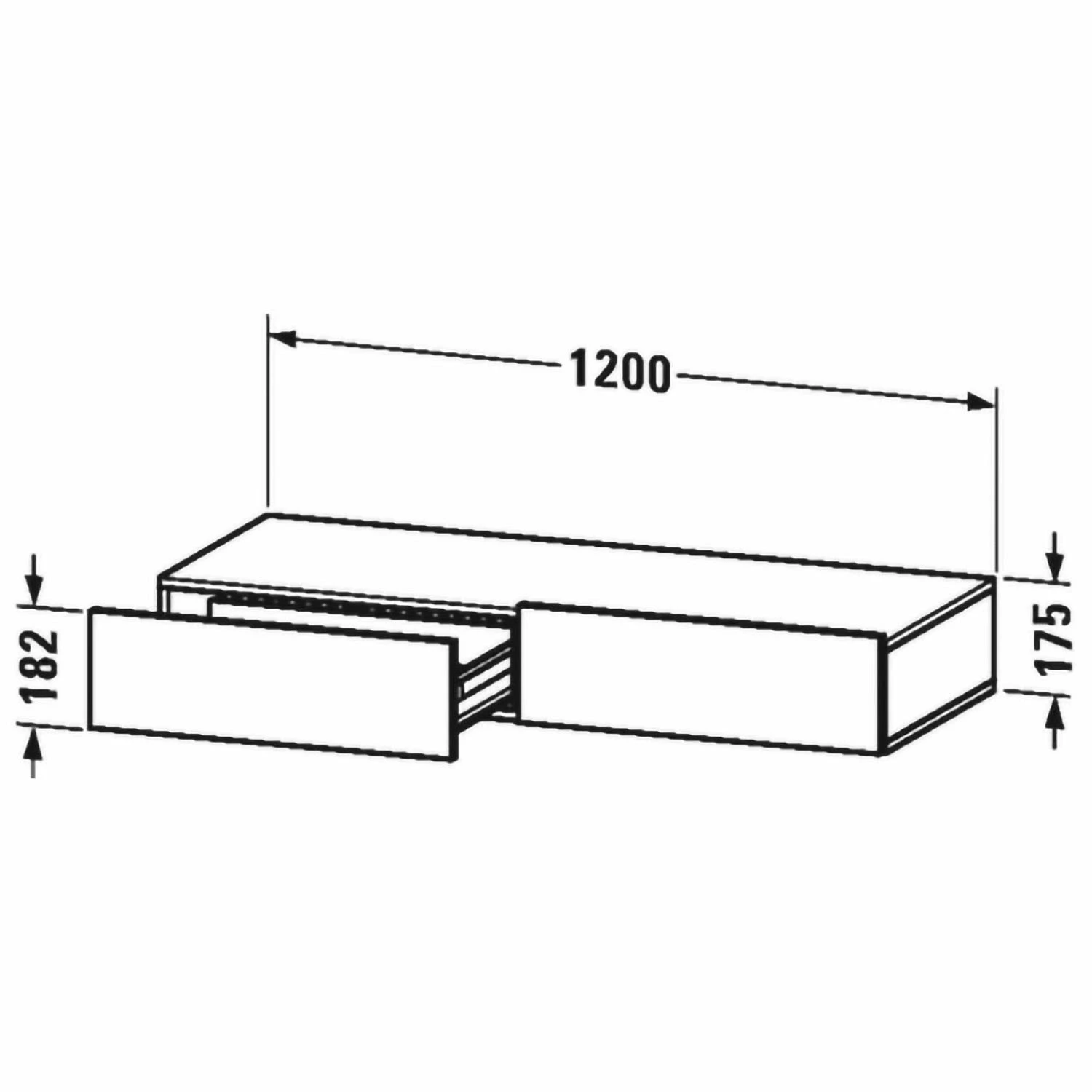 Duravit Durastyle Schubkastenablage 120 Cm, Mit 2 Schubkästen, Bi-Color 2 Duravit Durastyle Schubkastenablage 120 Cm, Mit 2 Schubkästen, Bi-Color – Bild 2