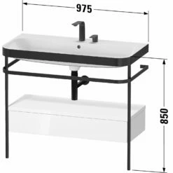 Duravit Happy D.2 Plus C-bonded Waschtisch Mit 1 Hahnloch, 97,5 X 49 Cm, Mit 1 Schubkasten, Mit Zusatzmodul "A"