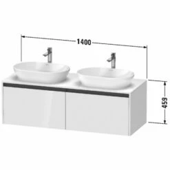 Duravit Ketho.2 Konsolenwaschtischunterbau Wandhängend, 2 Auszüge, Becken Rechts, 140 Cm -KEUCO Verkauf duravit ketho 2 badmoebel konsolenwaschtischunterbauten wandhaengend 8509490