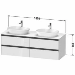 Duravit Ketho.2 Konsolenwaschtischunterbau Wandhängend, 4 Auszüge, Becken Rechts, 160 Cm -KEUCO Verkauf duravit ketho 2 badmoebel konsolenwaschtischunterbauten wandhaengend 8510054