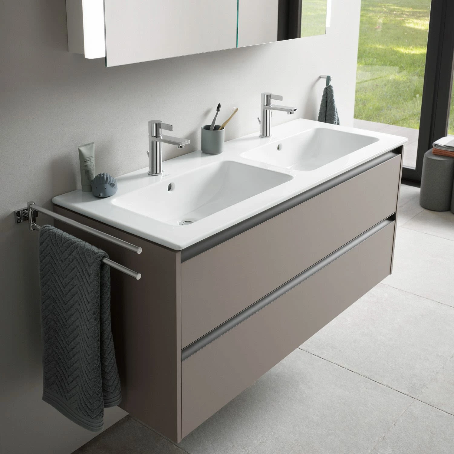 Duravit Ketho.2 Waschtischunterbau Wandhängend, 2 Auszüge, 128 Cm 1 Duravit Ketho.2 Waschtischunterbau Wandhängend, 2 Auszüge, 128 Cm