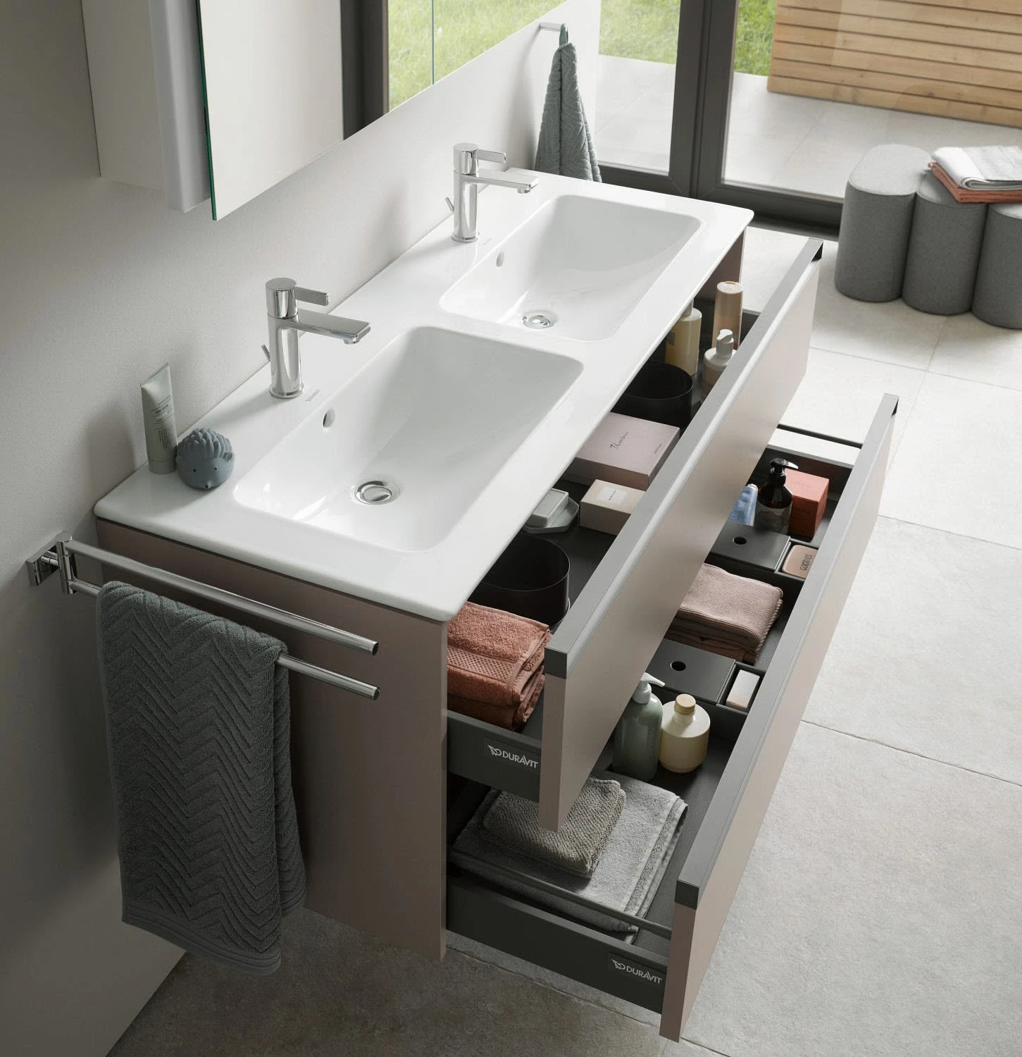 Duravit Ketho.2 Waschtischunterbau Wandhängend, 2 Auszüge, 128 Cm 2 Duravit Ketho.2 Waschtischunterbau Wandhängend, 2 Auszüge, 128 Cm – Bild 2