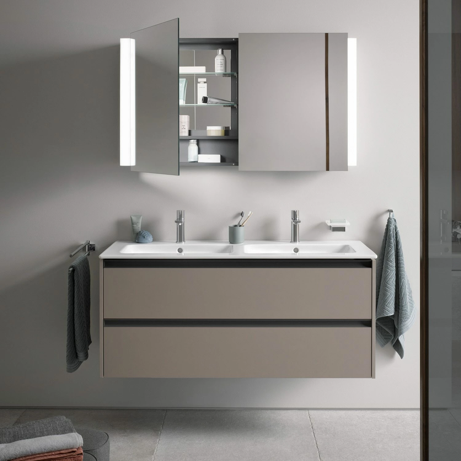 Duravit Ketho.2 Waschtischunterbau Wandhängend, 2 Auszüge, 128 Cm 5 Duravit Ketho.2 Waschtischunterbau Wandhängend, 2 Auszüge, 128 Cm – Bild 5