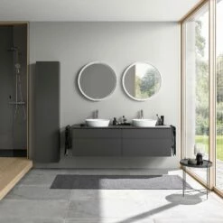 Duravit L-Cube Spiegel Mit LED Beleuchtung Ø 70 Cm -KEUCO Verkauf duravit l cube badmoebel spiegel mit 8398813