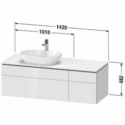 Duravit L-Cube Konsolenwaschtischunterbau Mit 4 Auszügen, 142 X 55 Cm, Für Waschtisch Links -KEUCO Verkauf duravit l cube badmoebel waschtischunterschraenke wandhaengende 8379334
