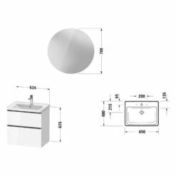 Duravit D-Neo Möbelset Mit Runder Spiegel 65 Cm -KEUCO Verkauf duravit neo badmoebel moebelsets 5372480