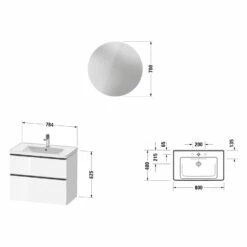 Duravit D-Neo Möbelset Mit Runden Spiegel 80 Cm -KEUCO Verkauf duravit neo badmoebel moebelsets mit runden 5380760