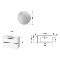 Duravit D-Neo Möbelset Mit Runden Spiegel 100,5 Cm -KEUCO Verkauf duravit neo badmoebel moebelsets mit runden 5382536