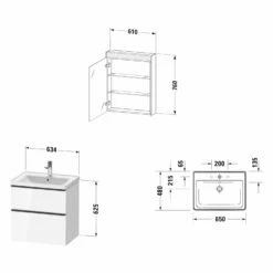 Duravit D-Neo Möbelset Mit Spiegelschrank 65 Cm -KEUCO Verkauf duravit neo badmoebel moebelsets mit spiegelschrank 5377724