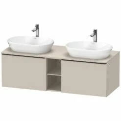 Duravit D-Neo Waschtischunterbau Wandhängend, 2 Auszüge, Konsole Mit 2 Ausschnitten, 140 Cm