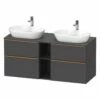 Duravit D-Neo Konsolenwaschtischunterbau Für 2 Waschtische 140 X 66,4 Cm, 4 Auszüge, Griff Bronze Gebürstet