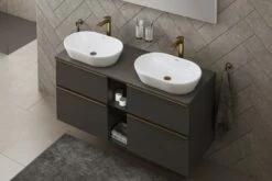 Duravit D-Neo Konsolenwaschtischunterbau Für 2 Waschtische 140 X 66,4 Cm, 4 Auszüge, Griff Bronze Gebürstet -KEUCO Verkauf duravit neo badmoebel waschtischunterbauten konsolenwaschtischunterbau 2 12356563