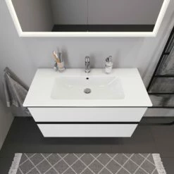 Duravit ME By Stark Waschtisch Mit D-Neo Waschtischunterschrank 101 Cm Mit 2 Auszügen -KEUCO Verkauf duravit neo badmoebel waschtischunterbauten me by 7044195