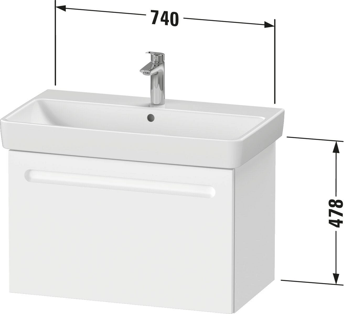Duravit No. 1 Waschtischunterbau 74 Cm, 1 Auszug 4 Duravit No. 1 Waschtischunterbau 74 Cm, 1 Auszug – Bild 4