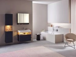 Duravit Qatego Konsolenwaschtischunterbau Mit Ausschnitt Rechts 140 X 60 Cm, 4 Auszüge, Mit LED Beleuchtung -KEUCO Verkauf duravit qatego badmoebel waschtischunterbauten konsolenwaschtischunterbau mit 12177140