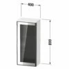Duravit Vitrium Halbhochschrank 1 Glastür Rechts, 40 X 89,9 Cm, Griffleiste Weiß, Mit LED Licht