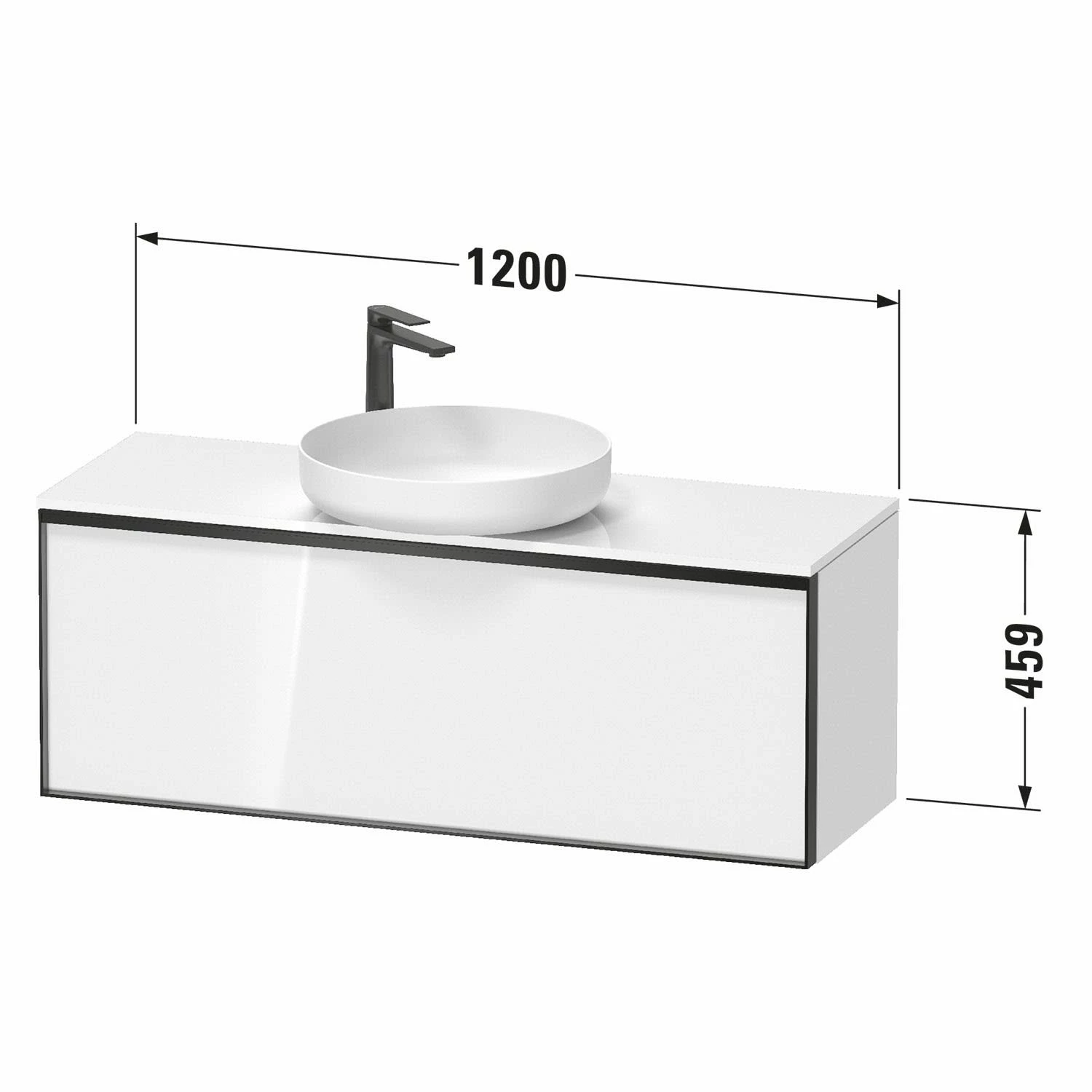 Duravit Vitrium Konsolenwaschtischunterbau Mit Ausschnitt 120 X 45,9 Cm, Griff Graphit, Mit LED Licht 1 Duravit Vitrium Konsolenwaschtischunterbau Mit Ausschnitt 120 X 45,9 Cm, Griff Graphit, Mit LED Licht