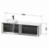 Duravit Vitrium Konsolenwaschtischunterbau Mit Ausschnitt Links 160 X 45,9 Cm, Mit Glasfront, Griff Graphit, Mit LED Licht