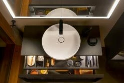 Duravit Vitrium Konsolenwaschtischunterbau Mit Ausschnitt 100 X 45,9 Cm, Mit Glasfront, Griff Graphit, Mit LED Licht -KEUCO Verkauf duravit vitrium badmoebel konsolenwaschtischunterbauten mit ausschnitt 12321477