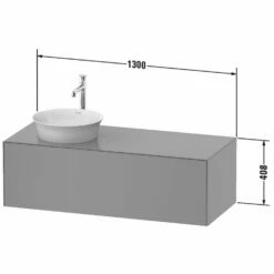Duravit White Tulip Konsolenwaschtischunterbau Mit Ausschnitt Rechts 130 X 40,8 Cm, 1 Auszug, Grifflos, Mit Zusatzmodul "I" -KEUCO Verkauf duravit white tulip badmoebel waschtischunterbauten konsolenwaschtischunterbau 8485327