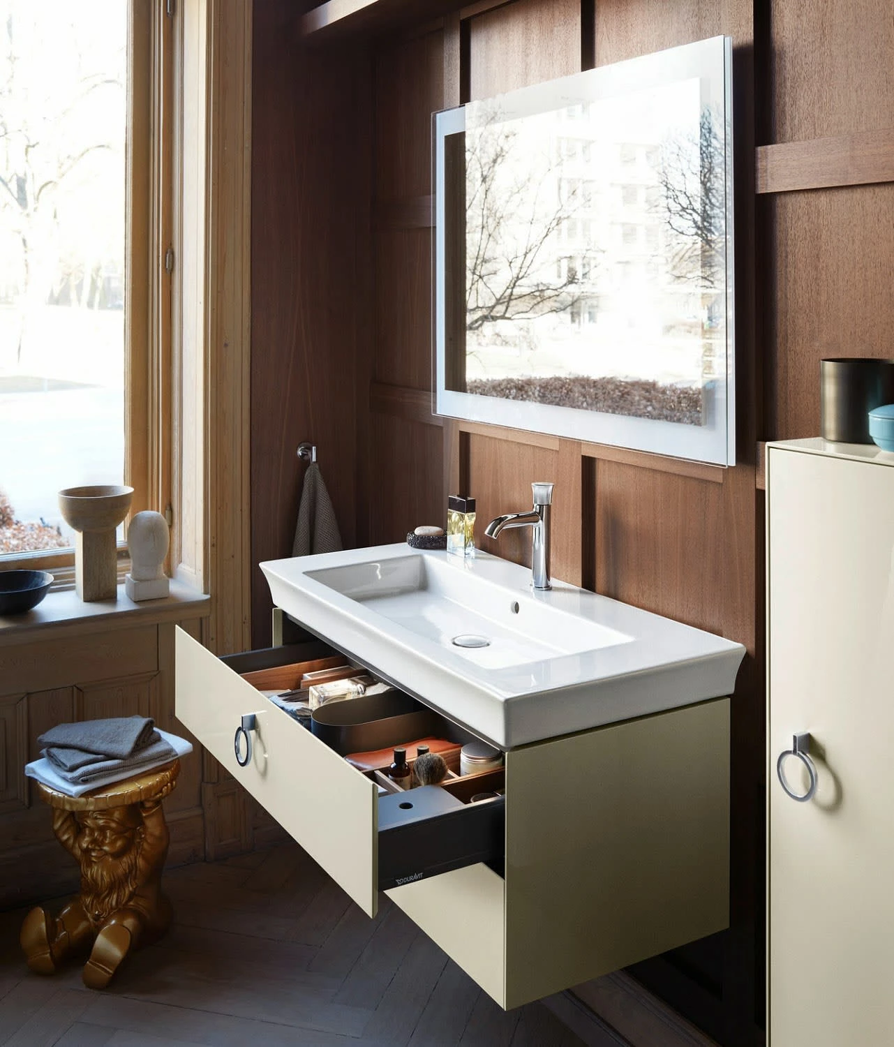 Duravit White Tulip Konsolenwaschtischunterbau Mit Ausschnitt Mittig 130 X 40,8 Cm, 1 Auszug, Grifflos 5 Duravit White Tulip Konsolenwaschtischunterbau Mit Ausschnitt Mittig 130 X 40,8 Cm, 1 Auszug, Grifflos – Bild 5