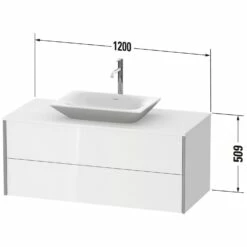 Duravit XViu Waschtischunterbau 120 Cm, Mit 2 Auszügen, Ausschnitt Mittig, Ohne Zusatzmodul