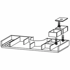 Duravit XViu Waschtischunterbau 160 Cm, Mit 4 Auszügen, Ausschnitt Rechts, Mit Zusatzmodul "H"