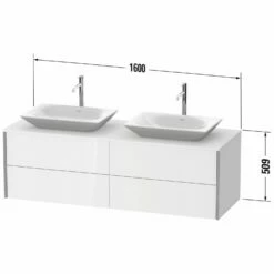 Duravit XViu Waschtischunterbau 160 Cm, Mit 4 Auszügen, 2 Ausschnitte, Ohne Zusatzmodul