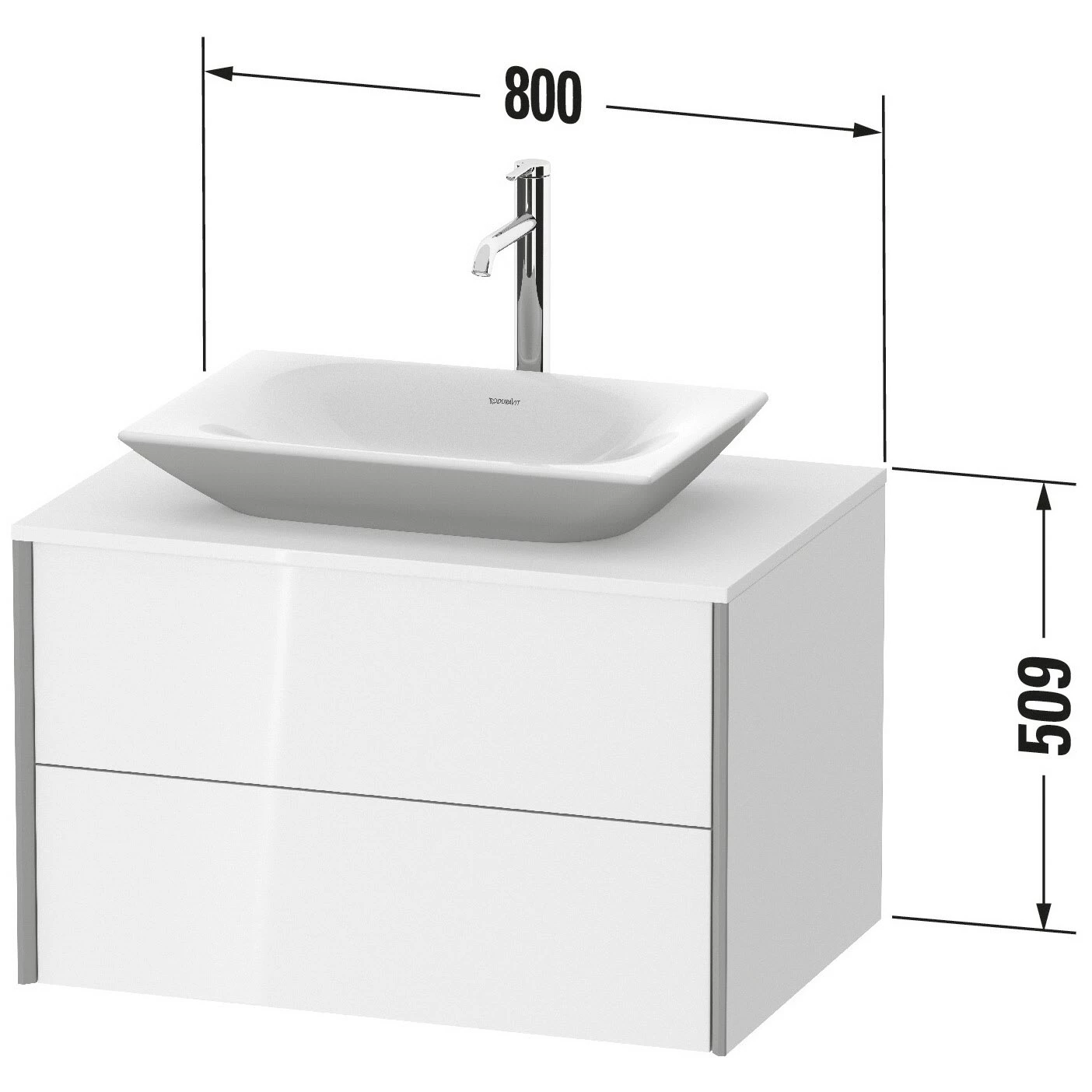 Duravit XViu Waschtischunterbau 80 Cm, Mit 2 Auszügen, Ausschnitt Mittig, Mit Zusatzmodul "A" 2 Duravit XViu Waschtischunterbau 80 Cm, Mit 2 Auszügen, Ausschnitt Mittig, Mit Zusatzmodul "A" – Bild 2