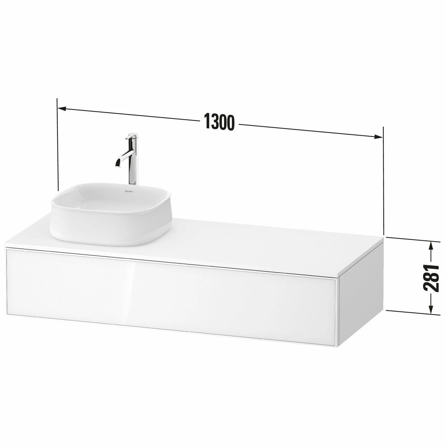 Duravit Zencha Konsolenwaschtischunterbau Mit Ausschnitt Rechts 130 X 28,1 Cm, 1 Auszug, Mit Zusatzmodul "E" 4 Duravit Zencha Konsolenwaschtischunterbau Mit Ausschnitt Rechts 130 X 28,1 Cm, 1 Auszug, Mit Zusatzmodul "E" – Bild 4